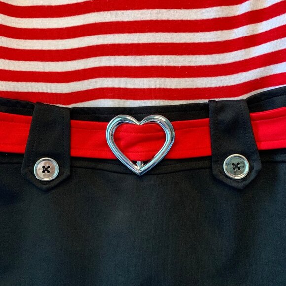 PINKY I Love Santa Christmas Dress Girls 6 Retro Drop Waist Candy Cane Stripes - Picture 4 of 8